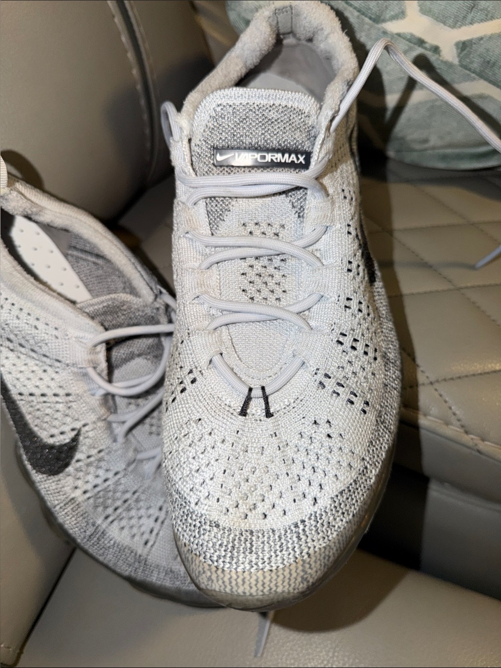 Nike Light Grey Vapormax Flyknit Sneakers - Picture 2 of 5